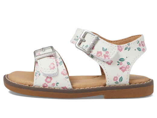 Stride rite children's sandals open toe outdoor beach shoes light and comfortable white floral 8 children