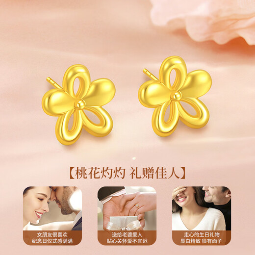 China Gold Gold Earrings for Women 18K Gold Earrings Jewelry Girls Birthday Gifts for Girlfriends Mom and Wife Wedding Anniversary 18K Gold Earrings + Certificate Gift Box