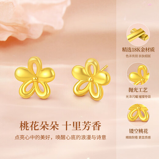 China Gold Gold Earrings for Women 18K Gold Earrings Jewelry Girls Birthday Gifts for Girlfriends Mom and Wife Wedding Anniversary 18K Gold Earrings + Certificate Gift Box
