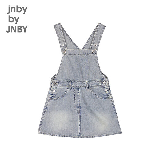 
jnby by JNBY Jiangnan cloth children's clothing mid-length pure cotton denim suspender dress simple and comfortable girls summer 1O5G1048S 995/denim washing orchid (batch 1) 120 cm