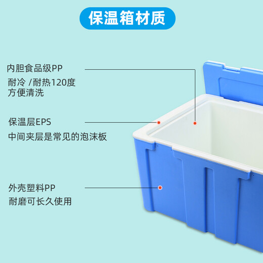 Warm Ice Bear 60L 80L takeaway food delivery insulated box for outdoor stalls 33L-45L food grade liner plastic foam preservation box 60L blue flip model