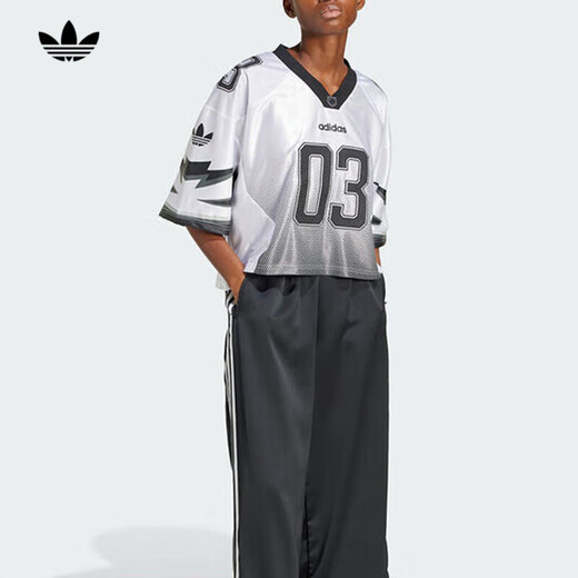 阿迪达斯 （adidas）三叶草女装2025年新款正品COMFORT FLIP FLOP运动短袖球服短款T恤 JX9216 XS