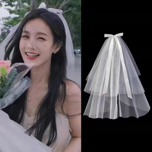 Fat Donglai's same style DL 1998 veil with luminous proposal for kindergarten March 8th Goddess Day event props Li Yitong's same style veil, about 75CM long, 60cm-80cm