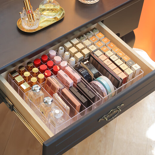 RSRDDY lipstick storage box transparent acrylic eye shadow powder air cushion organizer drawer partition desktop cosmetics storage rack powder storage box