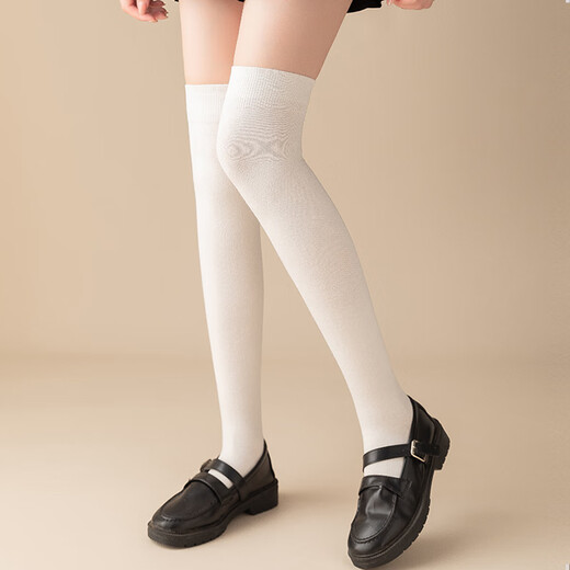 Cat Man Pressure Calf Socks Women's Pressure Calf Socks JK Over-the-Knee Socks Spring and Summer Knee Thigh Black Mid-length Socks Autumn Pressure to Make You Slim Black 58cm One Size