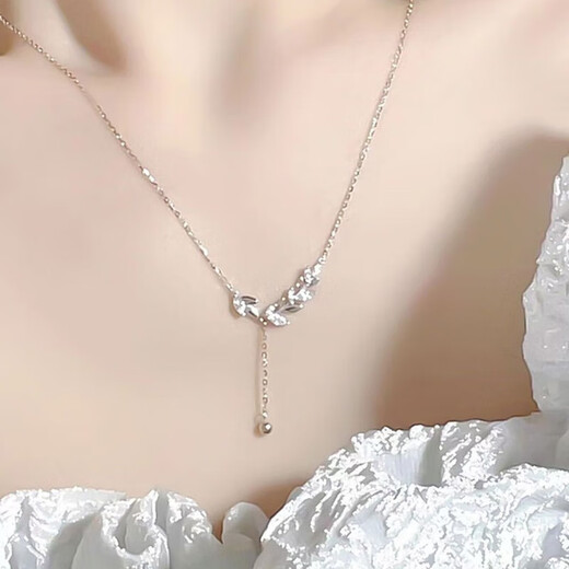 MZMZ wheat ear platinum necklace women's pt950 platinum neck chain clavicle chain Valentine's Day birthday gift for girlfriend and wife light luxury model - local warehouse tomorrow delivery/wheat ear necklace