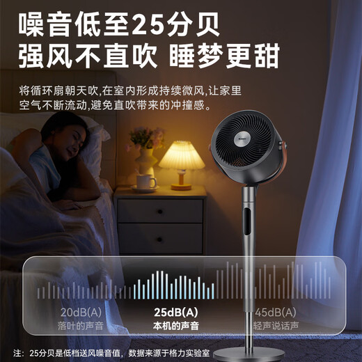 Gree Electric Fan Home Air Circulation Fan Intelligent Remote Control Floor Fan Plasma Sterilization Purification Fan DC Frequency Converter Energy-Saving Electric Fan Light Sound Low Noise Ventilation Fan Air Conditioning Companion FXDZ-2307Bg5-Plasma Sterilization Upgraded Formaldehyde Removal