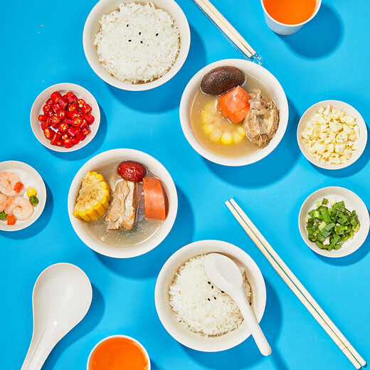 Youao disposable set of 10 servings bowls, chopsticks, spoons, cups, plates, tablecloths, outdoor picnic disposable tableware