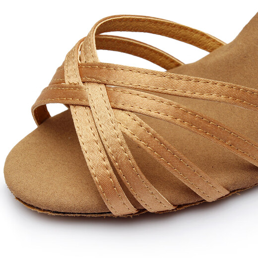 Iron Arrow Latin Dance Shoes Women's High Heels Soft Sole Ballroom Dance Rumba Cha Cha Ballroom Dance Shoes Dark Skin Color (5.5cm) 37