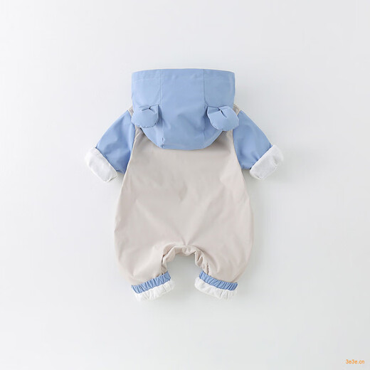 
Disney baby onesie spring and autumn hooded haria double-layer Class A boy 3-9 months newborn go out for clothes 1477 blue 66cm 3-6 months [Suggested 10-13Jin [Jin equals 0.5 kg]]