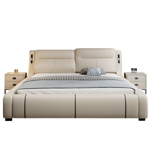 Youkaji modern multifunctional leather bed double bed 1.5m 2m master bedroom king bed JNY-08 1.8m frame bed