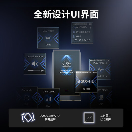 Shanling UP6 full format balanced Bluetooth decoder amp hifi decoder audio amplifier dual ES90690 flagship portable small tail all-in-one machine 4.4 balanced UP6 Lingmu Gray