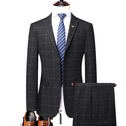 Angel Bird suit two-piece suit for men young and middle-aged groom wedding dress business wool suit 2392 blue (not slit) 56 190/(suitable for 180-200 Jin Jin equals 0.5 kg)