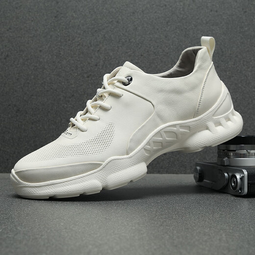 NOSSKISS International Brand Men's Shoes 2025 Spring and Summer New Genuine Leather Sports Travel Shoes Soft Thick Sole Versatile Business Casual Leather Shoes Black 40 = Leather Shoes Size 40 Sports Shoes Size 41