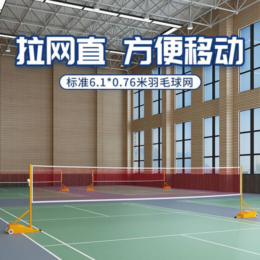 专业羽毛球网柱ABS铸铁移动羽毛球网架室外标准羽毛球网柱架 普通-空箱羽毛球网架送6.1米网