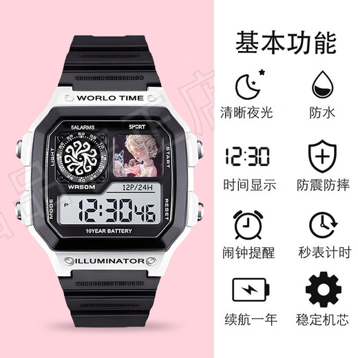 Myopole Identity Fifth Lady Red Perfumer Electronic Watch Special para los estudiantes para regalos personalizados G694 G694 Bartender-White Regalo de regalo (Dé la batería + película protectora)