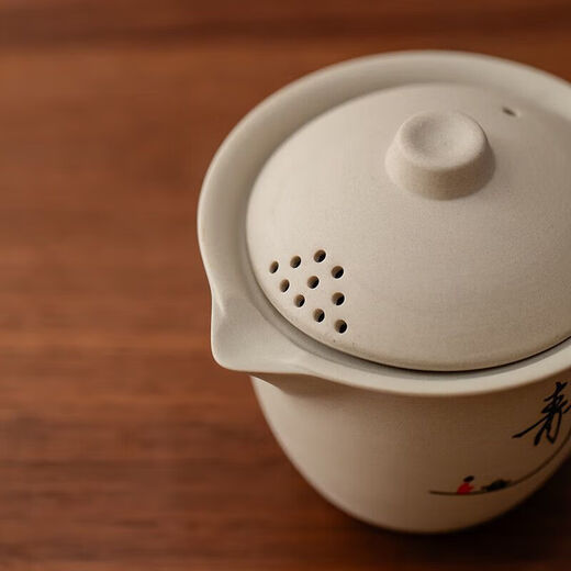 Ceramic kung fu tea set small set with one pot and four cups, complete set, simple home office reception teapot and cups