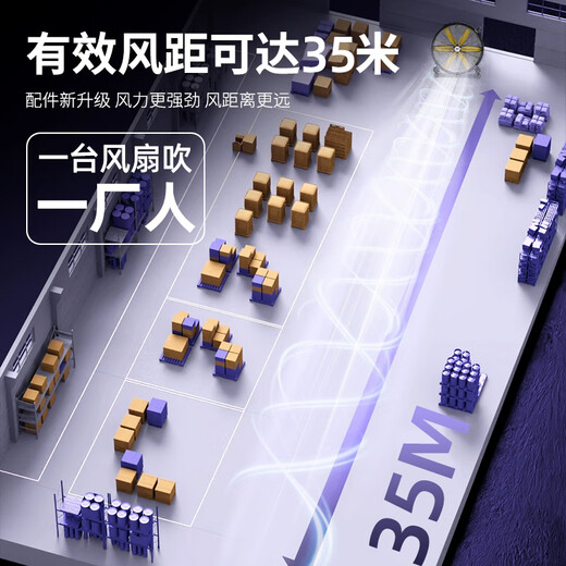 LEBON Industrial Fan Powerful Oversized Floor-standing Fan Permanent Magnet Brushless Industrial Large Fan Arena Workshop Warehouse Large Fan Hand-Push Removable Large Fan Large Electric Fan 1080 Large Fan | DC Variable Frequency Motor - 250 Flat/Stepless Speed ​​Adjustment