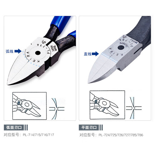 KEIBAKEIBA日本进口马头牌电子斜口钳水口钳子偏口模型剪钳塑料水口钳 PL-724 水口钳4寸-平面