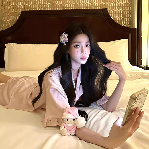 
Also, Ice Silk Cool Pajamas for Women in Summer with Chest Pad Short Sleeve Thin 2025 New Cute Cartoon Home Clothing Set 9905 KT Cat Fixed Chest Pad 2XL