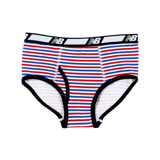 NEW BALANCE Boys' Soft Cotton Tagless Briefs (5-Pack) Royals/Shoe Red/Team Red/Stripes/White Large