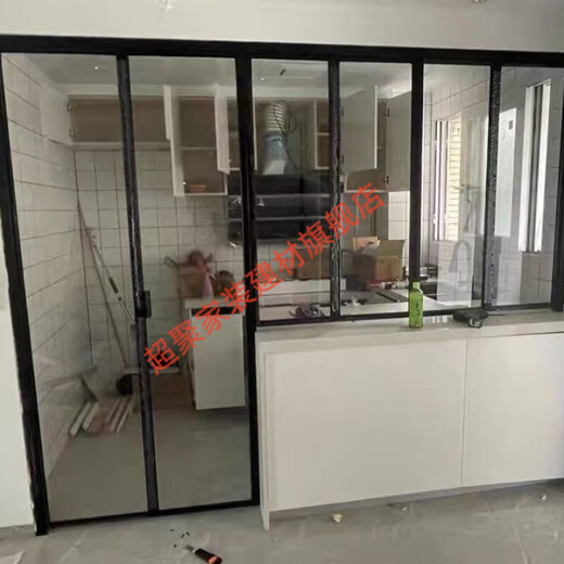 美克杰折叠门卫生间厨房阳台折叠门铝合金折叠门推拉门无轨道小折叠门 黑色 1835