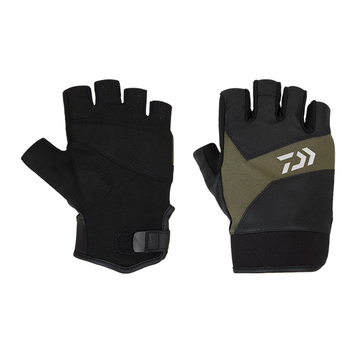 DAIWA 25 Spring/Summer DG-8125CS 3/5 Finger Lure Competition Gloves Wear-Resistant Fishing Gloves 3 Finger Exposed - Olive Green L
