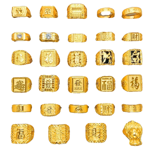 Fat Donglai's same type of sand gold ring for men, domineering gold, women's model for fortune, simulated gold ring, exquisite model, A style hair ring