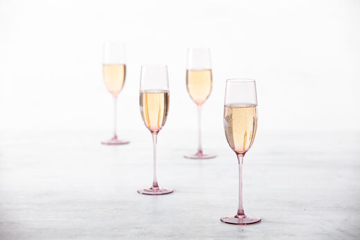 FortessaGala Glassware, 9-Ounce Champagne Flutes (Set of 4), Pink