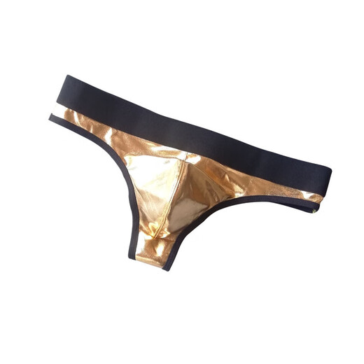 BUFFNY patent leather imitation leather sexy men's underwear performance temptation thong black L