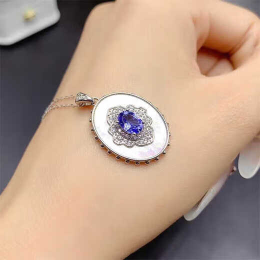 Iosn natural tanzanite pendant for women 925 silver precision inlaid blue gemstone necklace high-end jewelry pendant gift