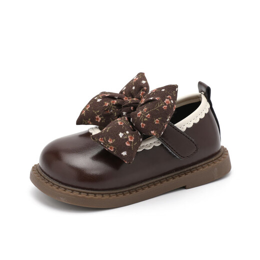 S.SOFEA [683 personas coleccionan] zapatos de cuero pequeños para niños 2025 Versión coreana de primavera y otoño de los zapatos de princesa de niñas Soft Sole informal Brown 24 Inner Longitud 14.8 cm
