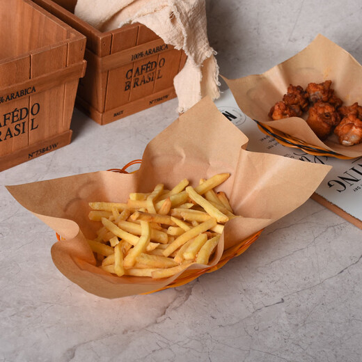 Zhiduosao oil-absorbing paper pad paper kraft paper food-specific disposable placemat barbecue cooked vegetables French fries oil-proof paper oil-isolating paper pad 22*22cm oil-absorbing paper (100 sheets)