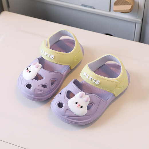 Yingya girls baby sandals summer infants and small children boys non-slip soft bottom bathroom beach children's hole shoes pure cotton 9277/purple cotton 13/inner length 13cm suitable for foot length 13