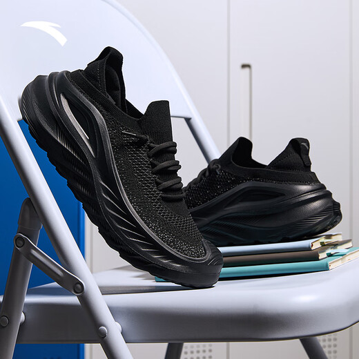 ANTA Explore the World | Breathable and Comfortable Sports Shoes for Men 2025 Autumn New Outdoor Shock-absorbing Lightweight and Versatile Training Shoes Black/Volcanic Ash-3 40