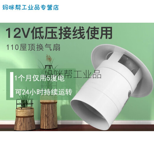 Customized Nine Leaf Wind 110PVC roof pipe exhaust fan outdoor 4-inch 12v exhaust fan corrosion-resistant ventilation fan anti-110-5w+ speed adjustment