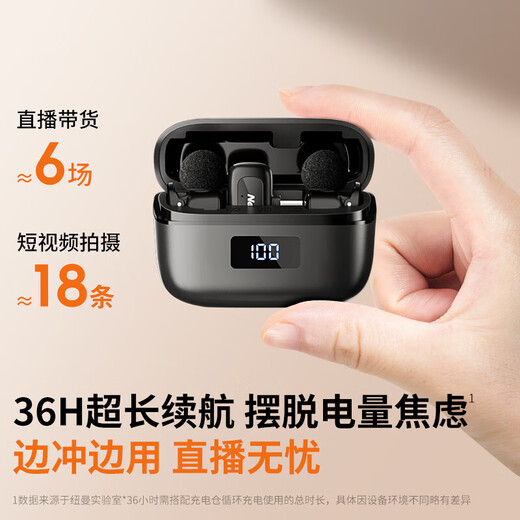 Newman MC225 Wireless Lavalier Microphone Anchor Live Broadcast Dedicated Mini Radio Microphone Outdoor Interview Short Video Conference Recording Equipment Professional Noise Reduction Radio One for Two Two-person Universal Ultra-Small Mini Microphone