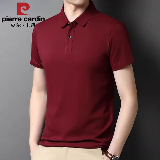 皮尔卡丹（pierre cardin）品牌夏季男士翻领短袖T恤男中年人夏装灰色上衣休闲半袖polo衫 hyx-2691翻领短袖T恤藏青 L 175/92A (体重120-140斤)