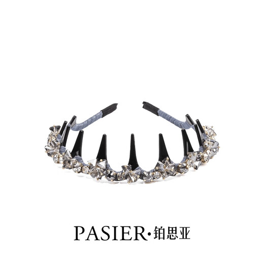 Bosiya Starry Sky Story Headband New Light Luxurious Full Diamond High Top Teeth Comb Headband Going Out Broken Hair Pressed Hairpin Hair Accessory Purple Gift Box for Girlfriend