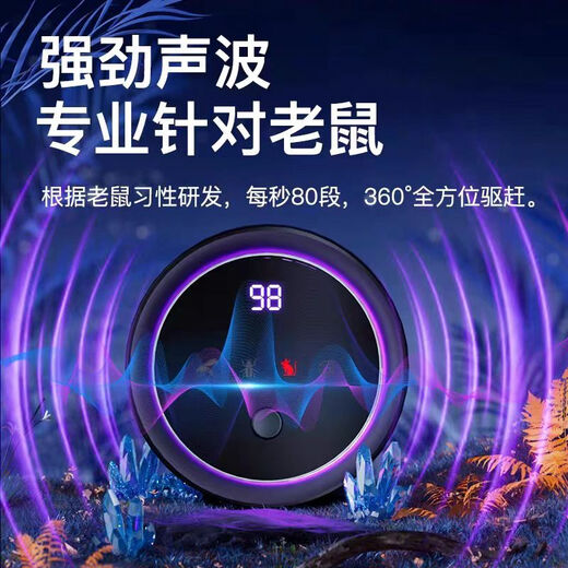 Xiaomi Guoba 2025 New Ultrasonic Mouse Repeller Office Mouse Repeller Magic Outdoor Mouse Repeller Mysterious Black Plug-in Single Pack