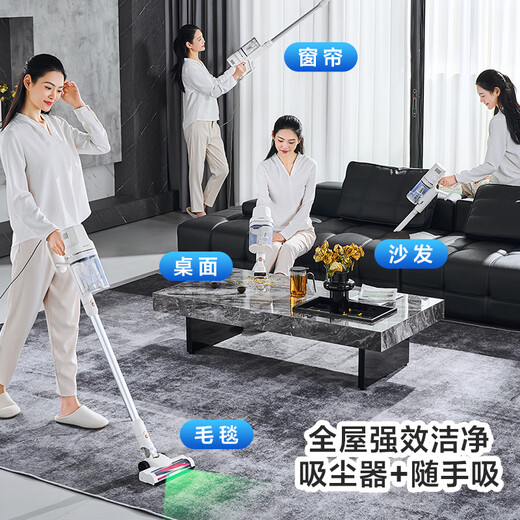 AUX wired vacuum cleaner household upgraded electric floor brush double dust cup handheld carpet type large suction low noise small high-power powerful pet hair suction AXC-22AV10A