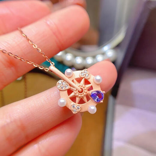 Weici s925 sterling silver natural tanzanite pendant fashionable niche design water drop 4*5mm pendant empty support empty support pendant (excluding chain) water drop 4*5mm white