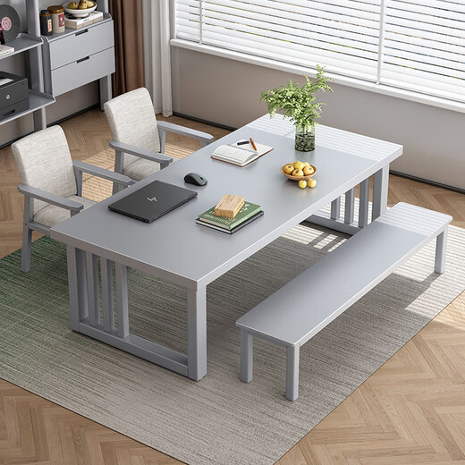 Kezhitu Massivholz großer Schreibtisch Weißer Creme-Stil Computer DESUTOHE LANGE BRAUBE WORKBANCH Home Langer Tisch Mehrfacher Studientisch CR9901# Walnuss Farbe Single Tisch [Desktop Holz dicke Nr. 140x80x75cm