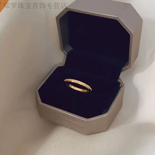 RSRDDY Old Phoenix 999 gold solid gold plain ring frosted gold simple index finger ring faded fashion for men and women gold ring 2MM baby's breath same style same style Ring No. 7 105-115Jin Jin equals 0.5 kg same style same style