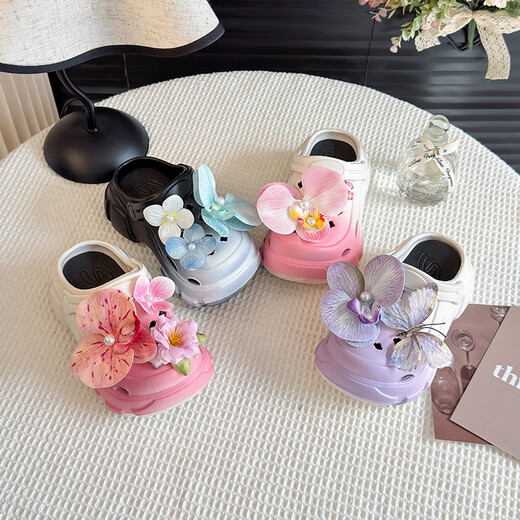 Hualin Fashion Children's Eva Hole Schuhe simulierte Phalaenopsis Anti-Rutsch-Strand-Strandruhrschuhe Gradient Purple 26-27
