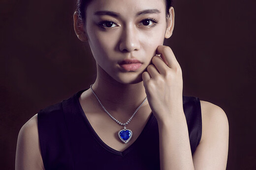 Yadige Deluxe 6A Tanzanite Necklace Wedding Banquet Ocean Heart Sapphire Necklace Heart Shape Pendant for Women Chain Length Default 45cm