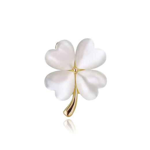Yadige Lucky Leaf Clover Brooch, High-end Women's Exquisite Small Corsage, 2023 New Trendy Pin, Champagne Gold Pin