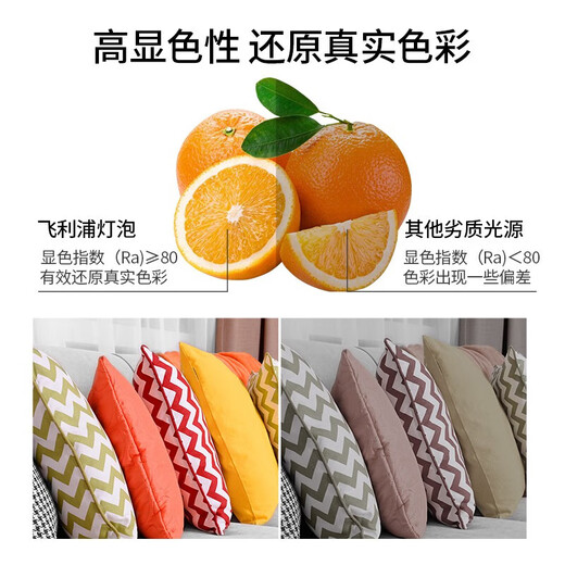 Philips (PHILIPS) led light bulb small size cylindrical energy-saving bulb E27 screw bulb super bright insect-proof high color rendering light bulb 9.5W warm light secondary energy efficiency