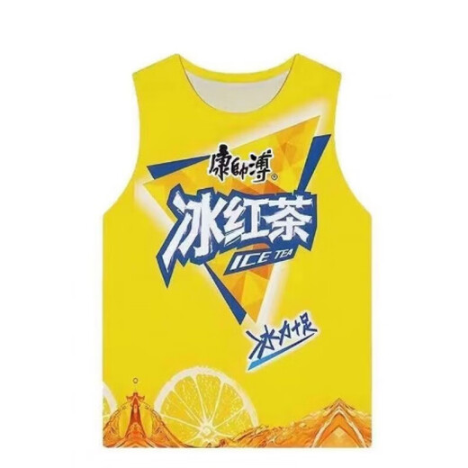 冰红茶衣服大同冰红茶绿茶短袖背心T恤科比球员版劳大耐篮球恶搞 TY4877 XXS