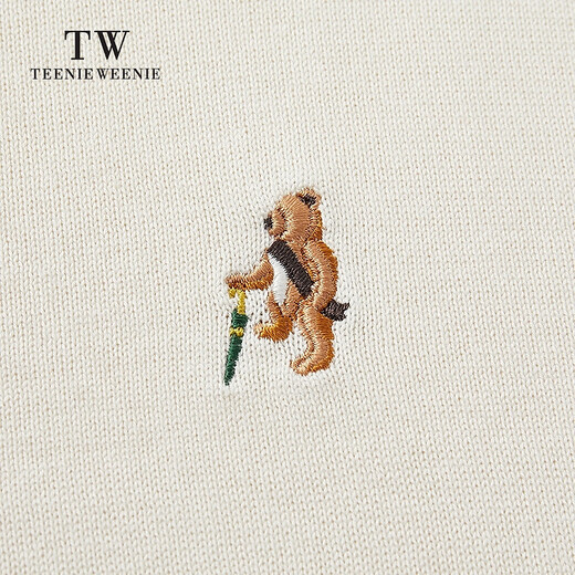 Teenie Weenie Bear Suéter para hombre 2025 Verano Nuevo Perezoso Casual Vacaciones Viajes POLO Manga corta Marfil M